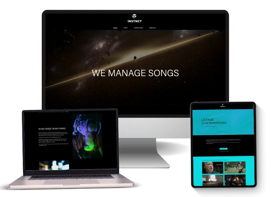 Website Design for a Music Publishing & Sync Agency