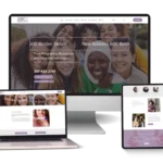 ABC Pregnancy resource center website shown on desktop, laptop, and tablet