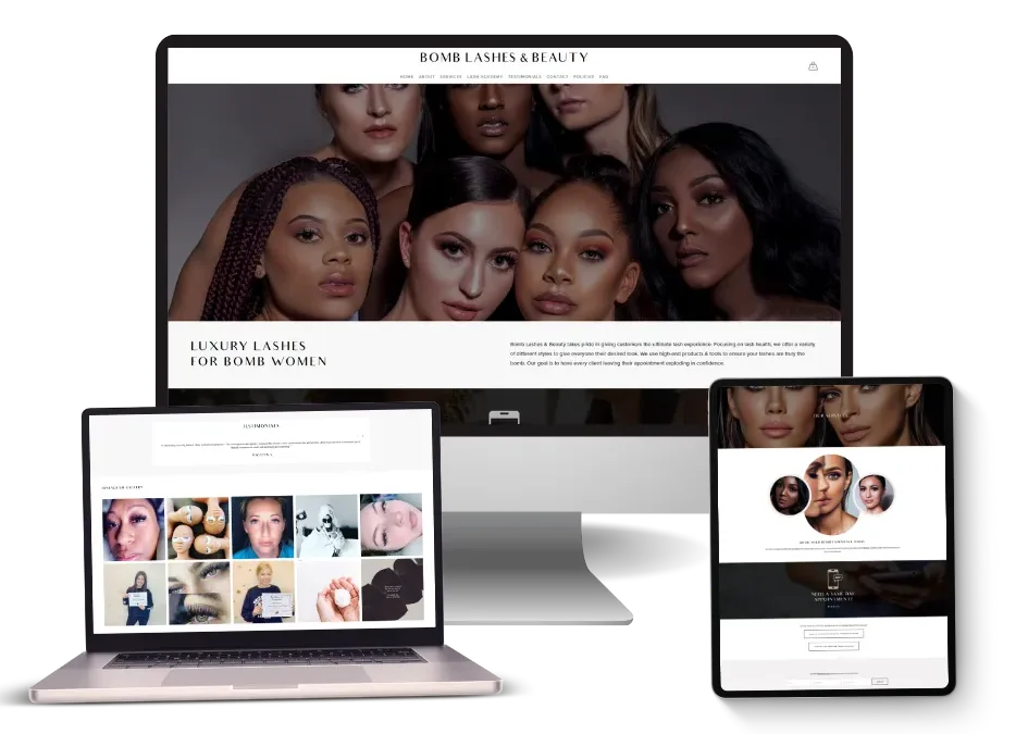 lash studio website design