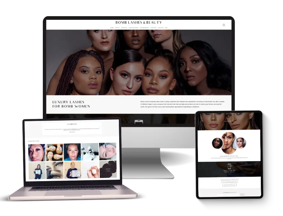 lash studio website design